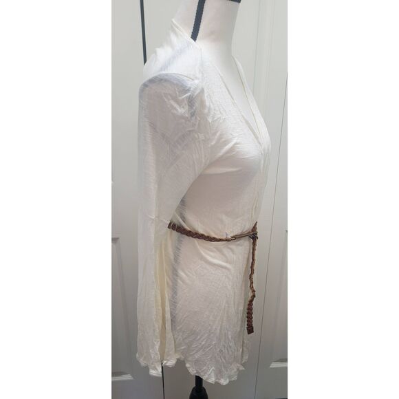 DECREE Sz M Open Front Lt Rayon Cardigan w/ Braided Belt New - Picture 3 of 8